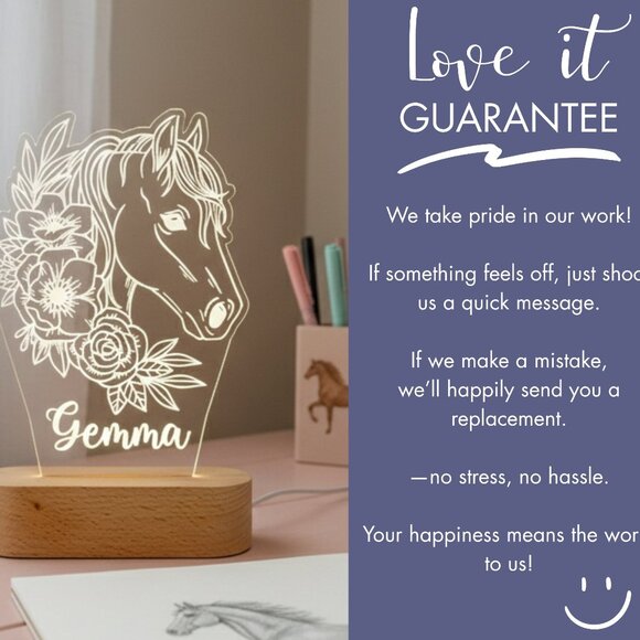 Horse Night Light – Personalized LED Lamp for Animal-Loving Kids - Picture 7 of 9